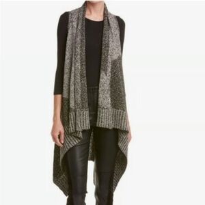 Alice + Olivia Nessa Charcoal Mixed-Stitch Sweater Vest